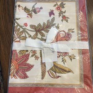 Orange Jacobean The Company Store Brown Floral Cotton placemats set of 4.